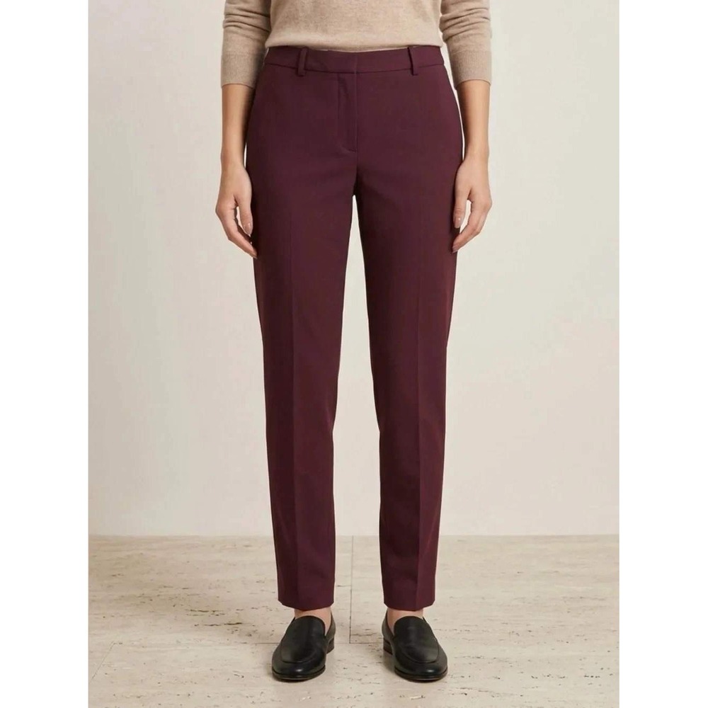 Theory Treeca Full-Length Pant in Traceable Wool Burgundy Wine Size 4
